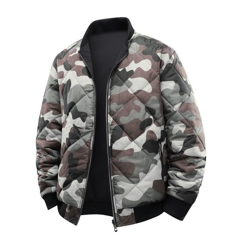 

Winter Outdoor Double-sided Baseball Jacket, Men s Camouflage Cotton Jacket, Warm Jacket, Cotton Jacket, Autumn Casual Versatile Cotton Jacket S