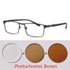 Photochromism Finished Nearsight Myopia Eyeglasses Full Metal Frames Degree Lens Diopters Glasses -1 -1.5 -2 -2.5 -3 -4 To -6