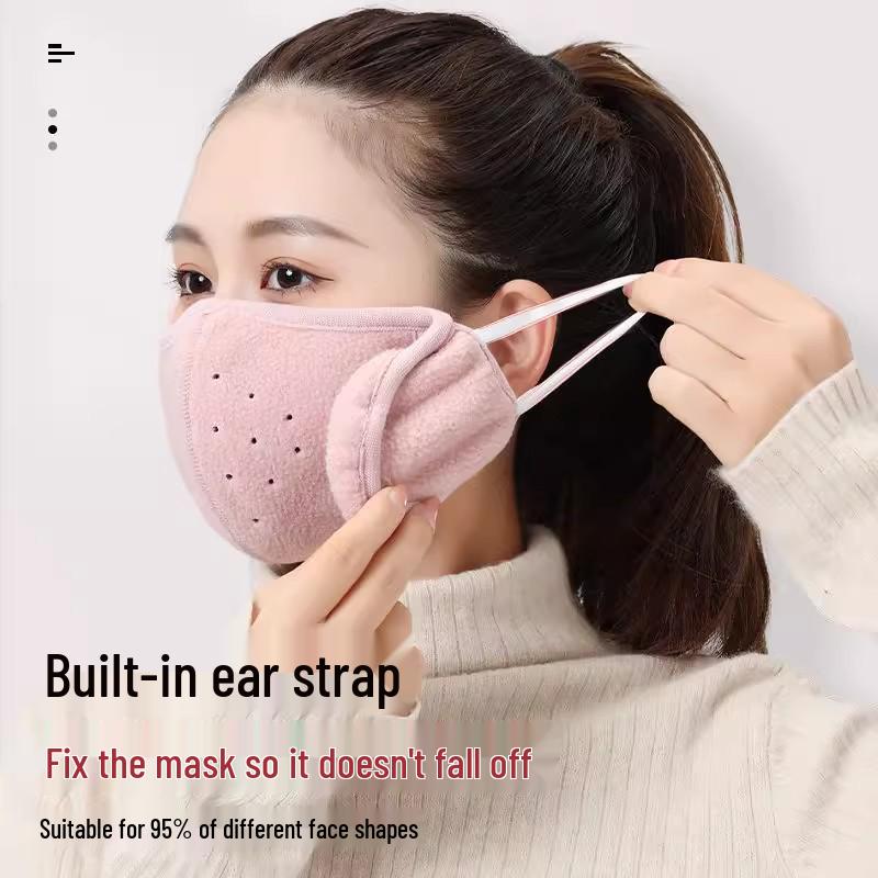3D Two-in-One Fleece Mask with Velvet, Windproof & Breathable, Ear Protection for Men & Women - Perfect for Autumn & Winter Cycling