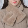 Women Winter Faux Rabbit Fur Scarf Solid Color Thickened Plush Girls Scarf Evening Dress Furry Neck Collar Christmas Gift