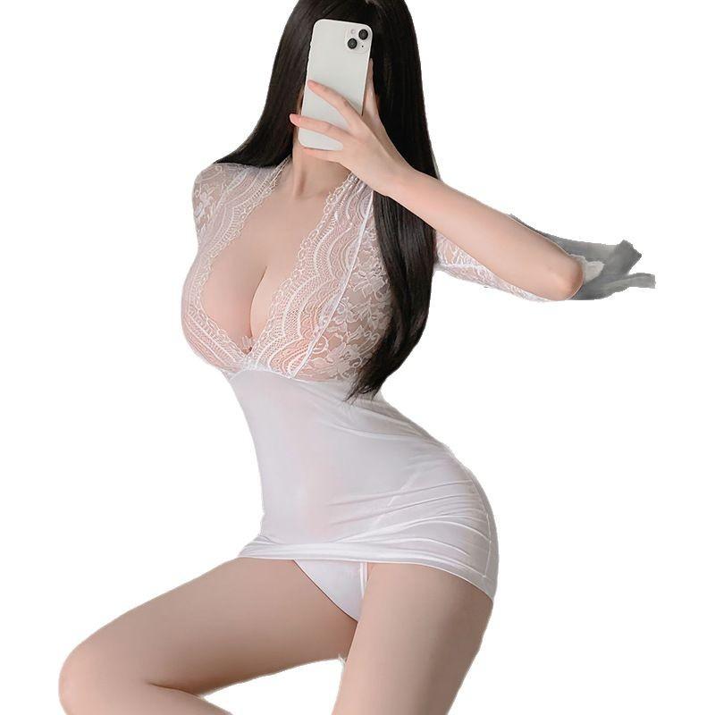 Sexy lingerie sexy lace pajamas perspective hip skirt nightclub passion bed free secretary uniform women's clothes