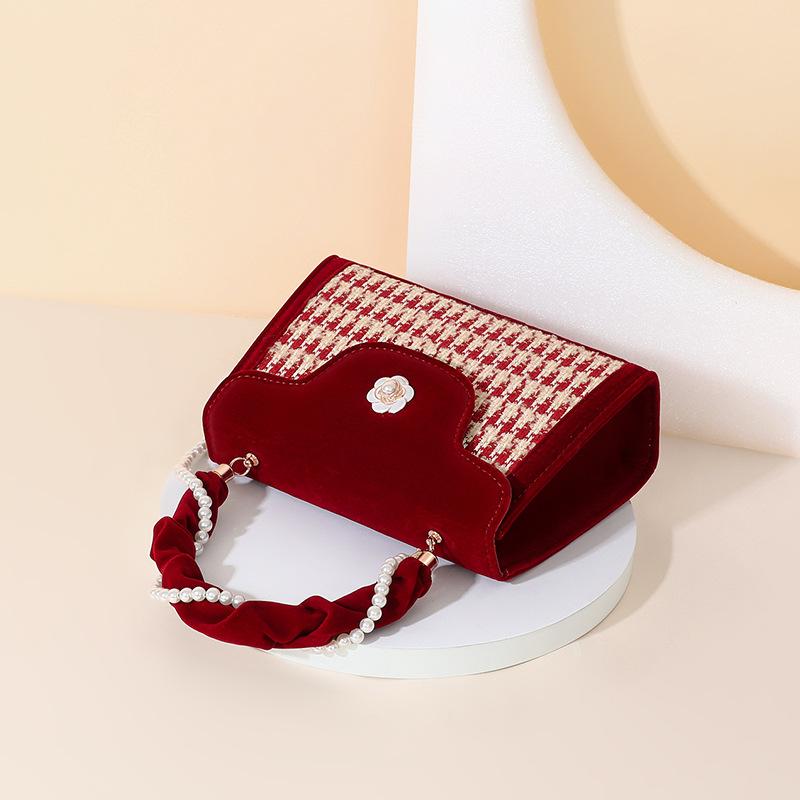 2025 New Red Bridal Wedding Bag for Women, Crossbody Bag, High-end Handbag, Underarm Bag