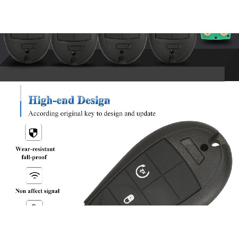 Jingyuqin Fobik GQ4-53T Afstandsbediening Autosleutel 433MHz PCF7961M 4A Chip voor Jeep Cherokee Sport KL 2014 2015 2016 2017 2018 2019 Fob