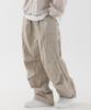 PIANER Nylon One-Pleat Cargo Parachute Pants (Beige)