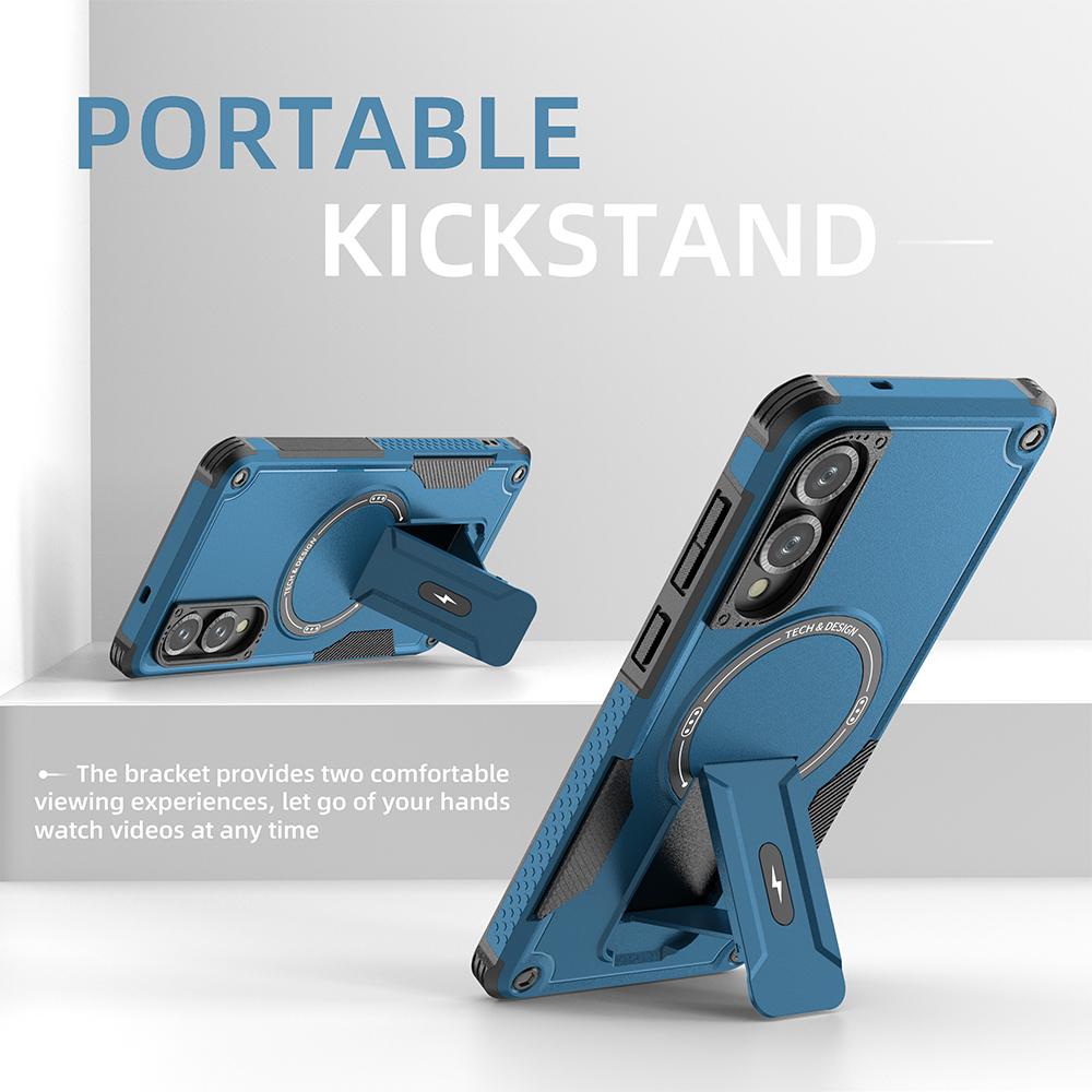 Magnetic Case for Samsung Galaxy S24/S25 Ultra A14/A15/A16 A25/A26 A35/A36 A54/A55/A56, Heavy Duty Shockproof with Kickstand