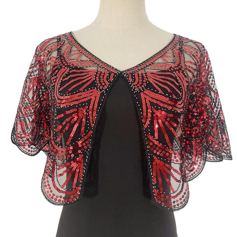 Women's Sequin Beaded Lace Short Summer Shawl Cardigan