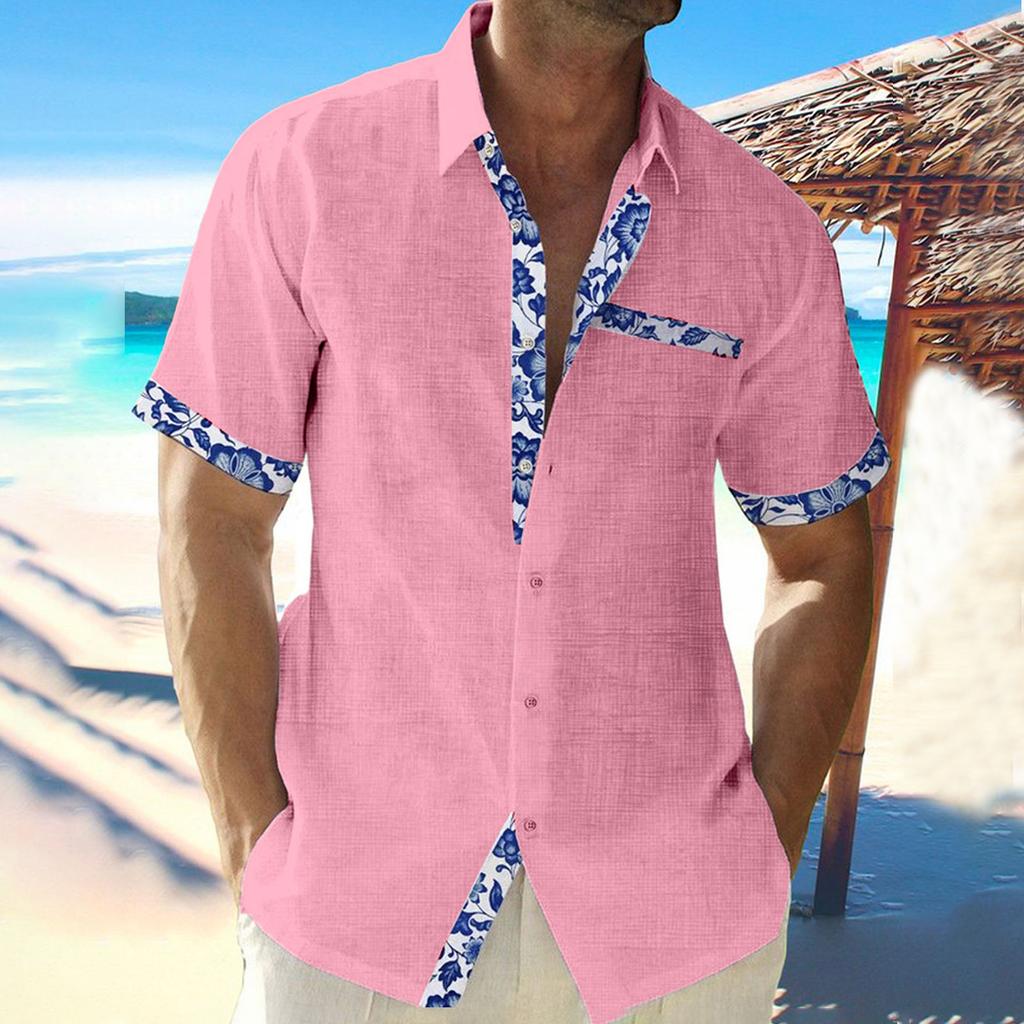 Hawaii-Hemd für Herren, Herren-Bowling-Hemden im Vintage-Stil, kurzärmelig, Sommer-Strandhemd
