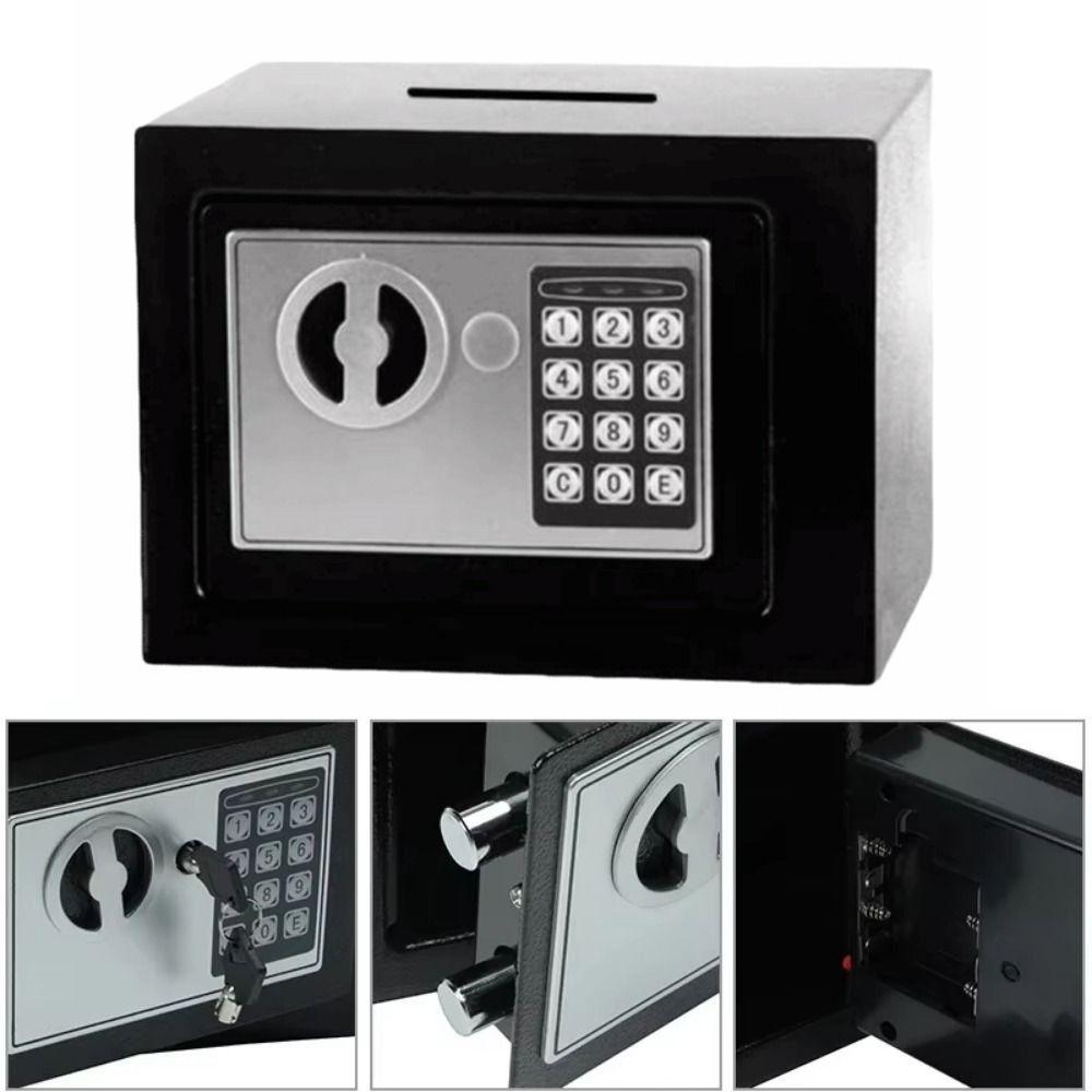 Anti-Theft Piggy Bank Password Lock Key Lock Combination Lock Security Box Battery-powered Household Electronic Money Bank