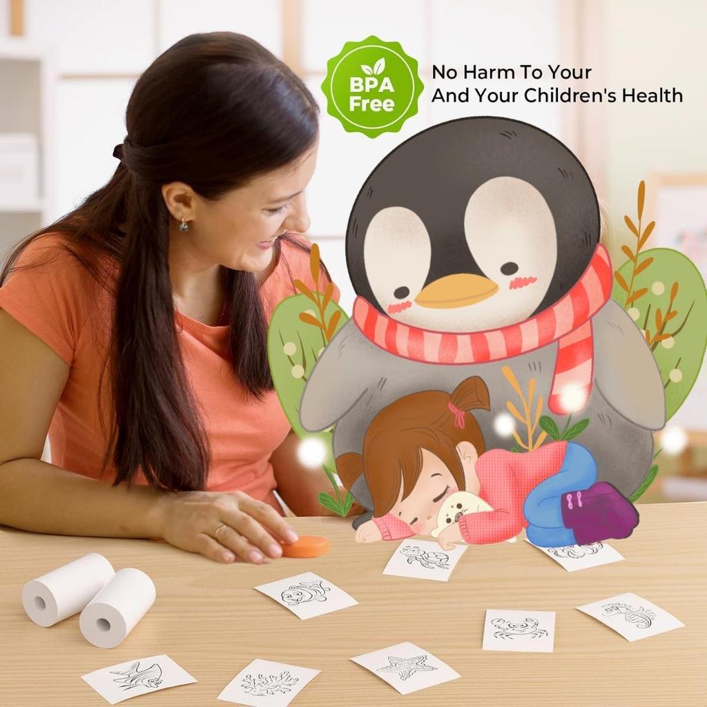 Termisk papir for T02 miniskriver, 53 mm 2" størrelse, M832 termisk papir, kompatibelt med T02 M832 M833 M834 bærbar skriver, termisk papir for notater