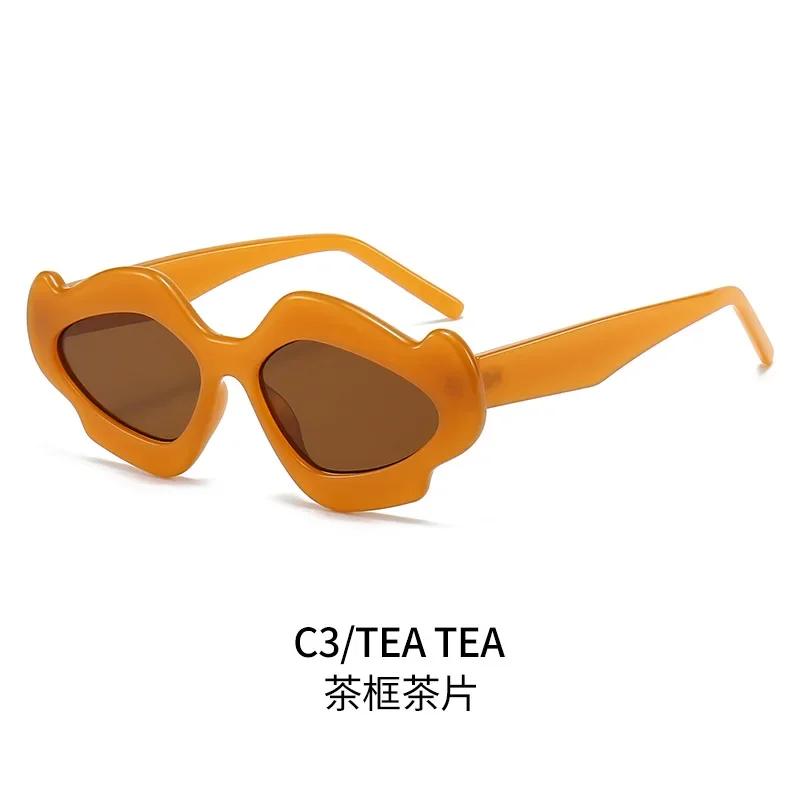 Vintage Flower Women Sunglasses Stylish Irregular Shape Gradient Shades Trendy Luxury Brand Design Party Eyewear