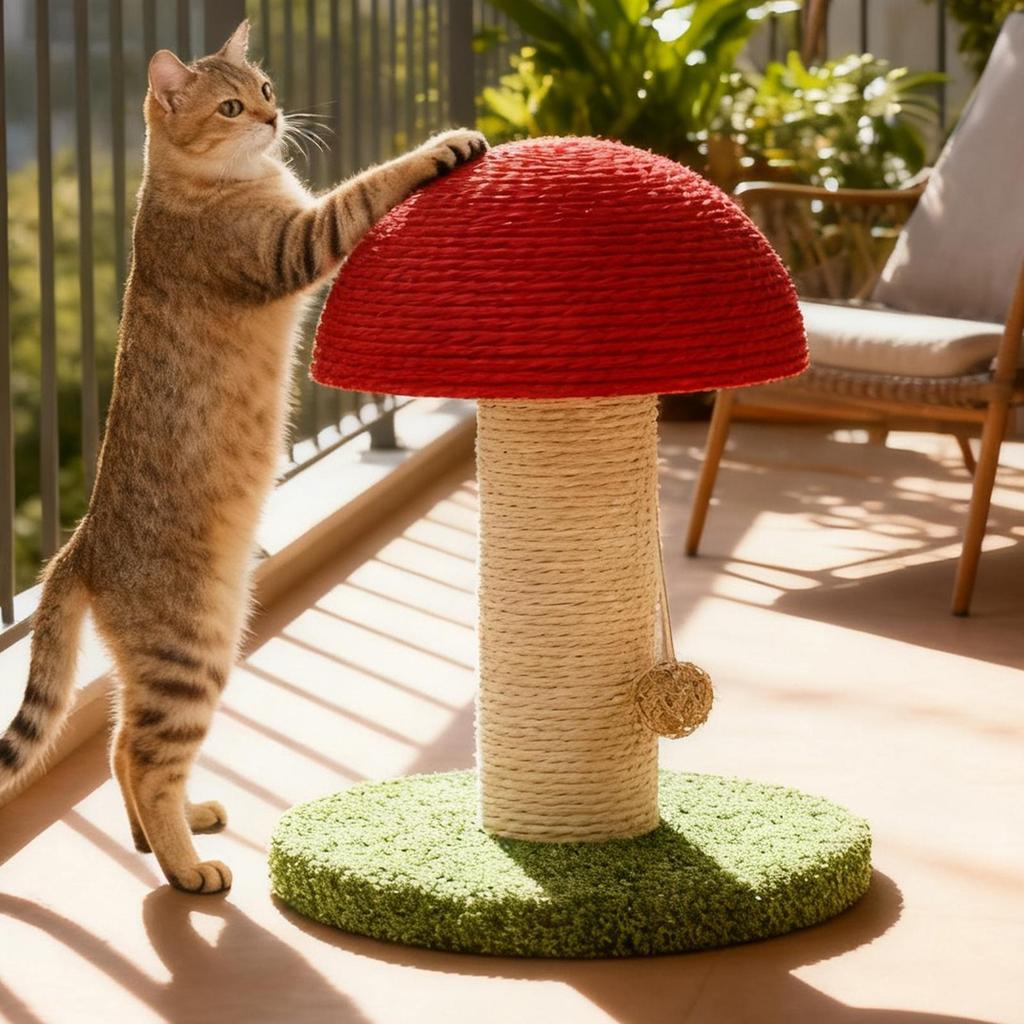 Mushroom Cat Climbing Frame Pet Toy Scratching Board Mushroom Grinding Claw Cat Scratching Board Vertical Cat Scratching Column