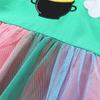 Rainbow Embroidered Princess Dress for Girls Knitted Cotton Tulle Skirt for Young Children