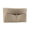 Women Portable Solid Color Felt Multi Pockets Cosmetic Handbag Storage Organizer