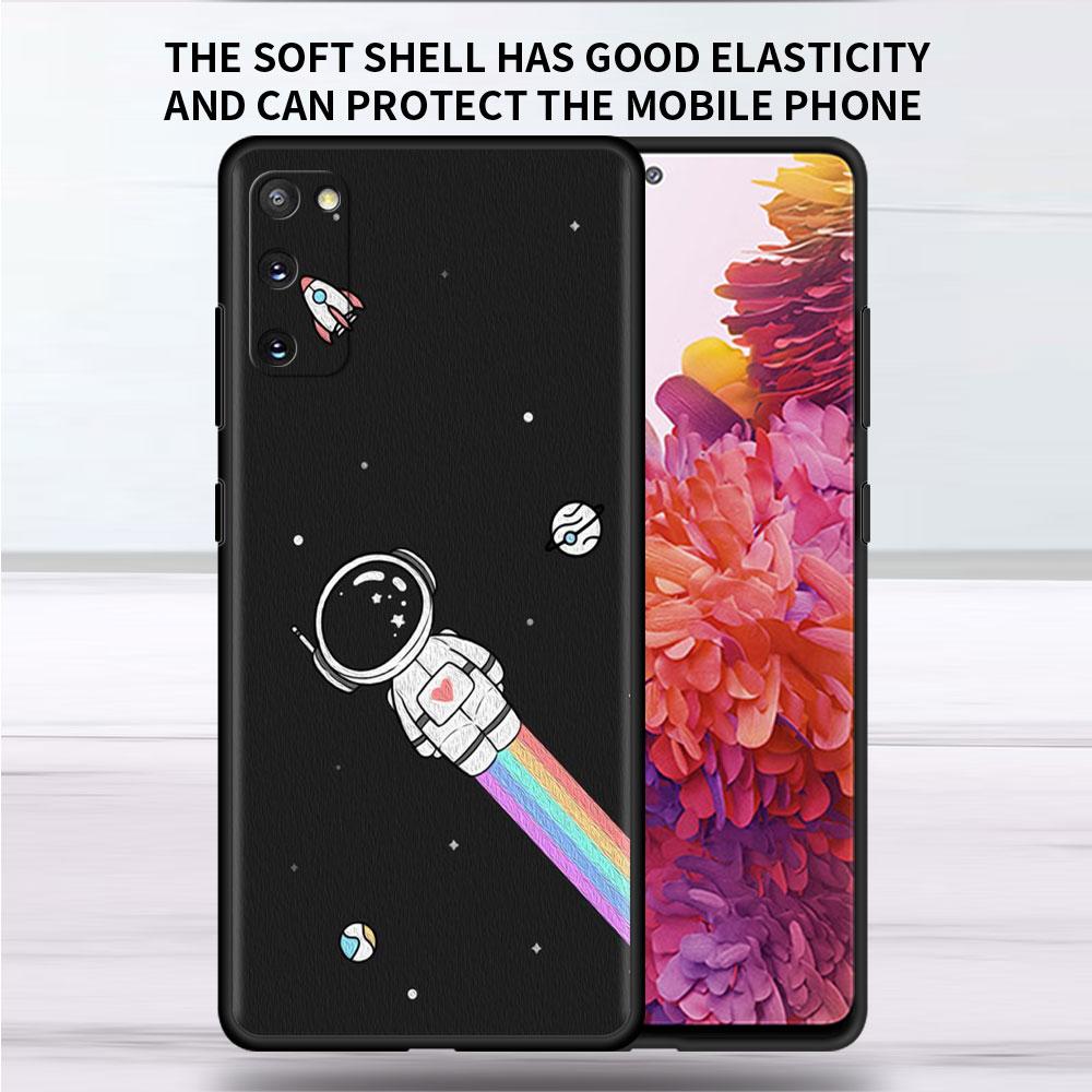 Soft Case For Samsung Galaxy Note 20 Ultra 10 Plus Lite A50 A70 A20 A40 A20e 9 8 A60 A10e Phone Cover Cartoon Cool Astronaut Sac