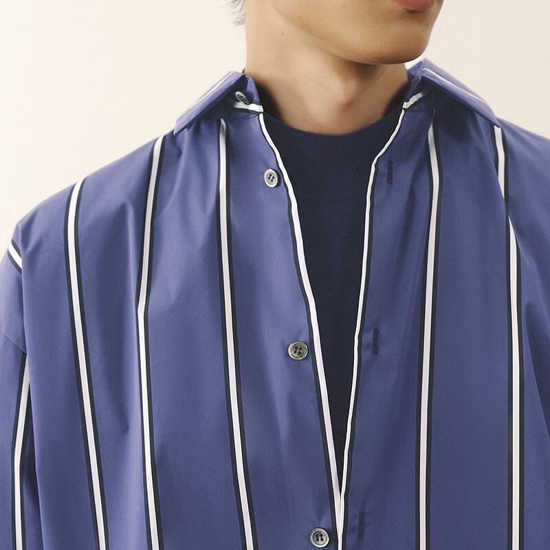 Croquis Men's H-Type Collar Long-Sleeve Shirt