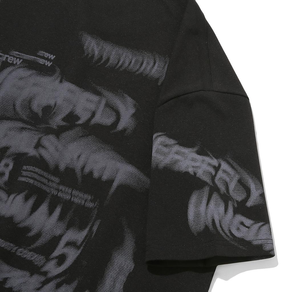 INTERCREW Halftone Blur Print Short Sleeve T-Shirt Black Ita2Tm10Abk