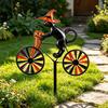 Decorative Stakes for Flower Beds Halloween Wizard/Ghost/Black Cat/Skeleton Bicycle Ground Stake Ornament, Metal Garden Stakes, Gift Lovers