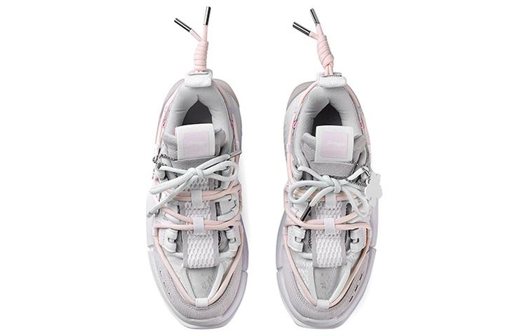 Li Ning Pan Gu Trek Cherry Blossom Collection Slip Resistant Abrasion Resistant Low Top Casual Shoes Women's Pink AGLQ194-1