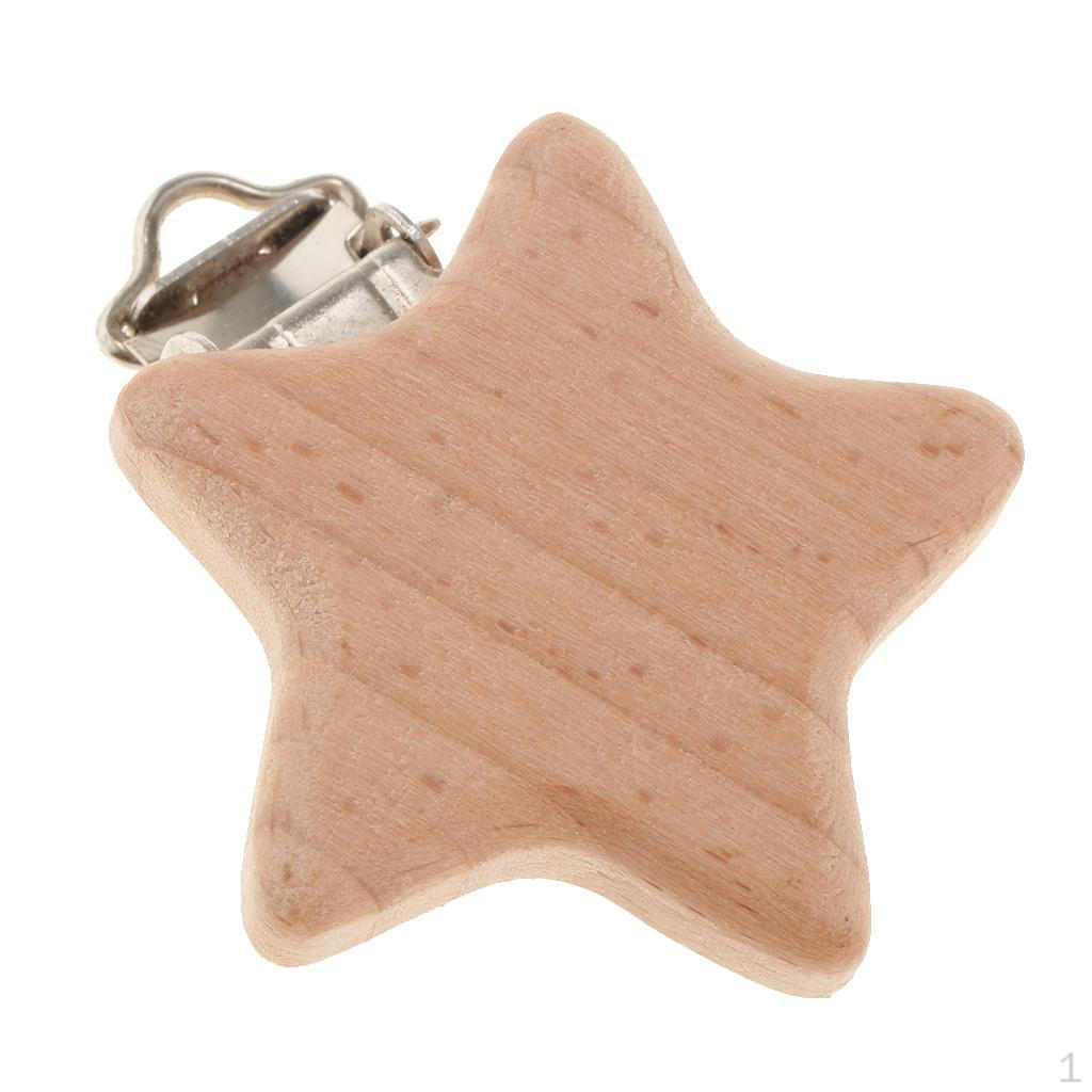 Baby Teething Toy Wooden Animal Shape Pacifier Clip friendly