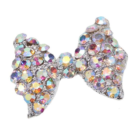 10 Pcs 3D Rhinestone Bow Tie Shape Nail Art Tip Glitter Decoration DIY Manicure
