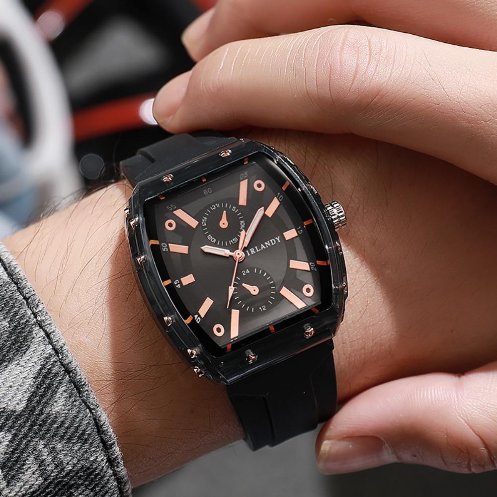 Silicone Strap Quartz Wristwatch Transparent Case Casual Daily Watch Women Quartz Watch Gift