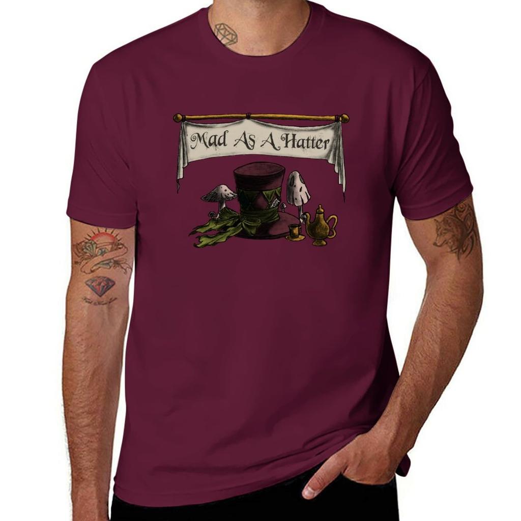 Mad As A Hatter TShirt Quick Drying Plain Shirts Graphic Tees Clothes for Men