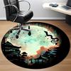 1pc Moonlit Garden Office Round Area Rug, Under Office Chairs Bedroom Living Room Home Decor, Room Deco