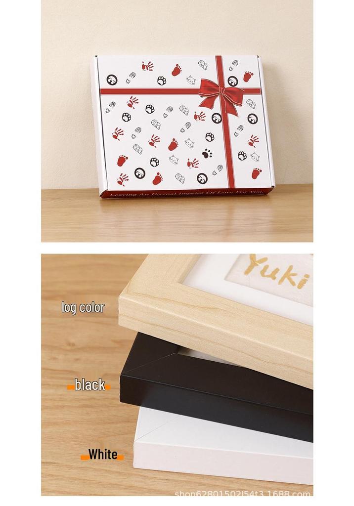 DIY Pet Paw Print & Baby Footprint Photo Frame Gift Set
