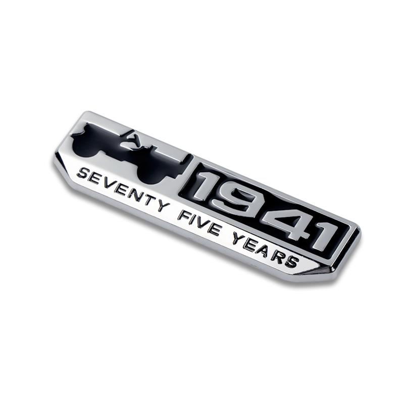 

1941 Seventy Five Years Logo Metal Car Rear Trunk Emblem Stickers Side Body Decals For Jeep Grand Cherokee Wrangler Renegaed JPB чорний