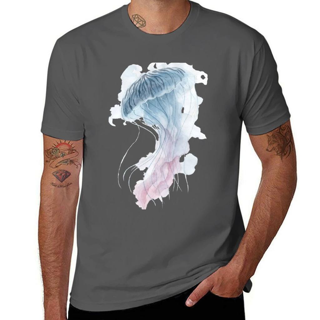 Watercolor Jellyfish Tshirt Modern Print Casual Tshirt