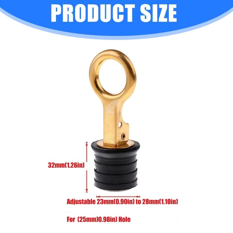 Premium Brass 1in Marine Drain Plug for Yachts Boats and Kayaks Featuring Rotating Lock Operation & Corrosion Resistant
