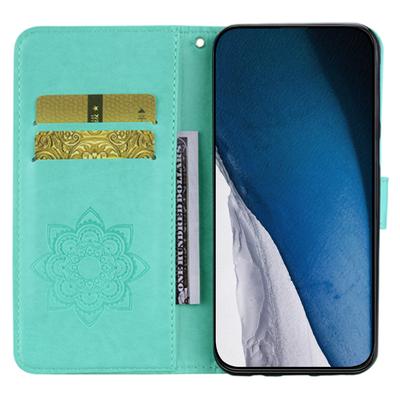 For Xiaomi Redmi Note 13 4G Wallet Phone Case Owl Flower Imprinted PU Leather Cover