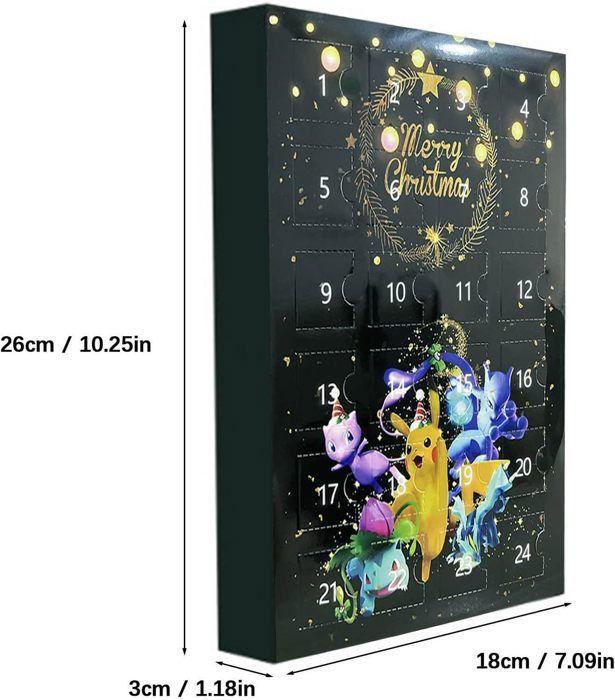 Pokemon Christmas Advent Calendar Figurines with Original Pikachu Anime Figure, Christmas Gift Box