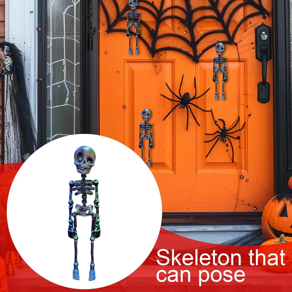Skeleton Fridge Magnets Halloween Poseable Skeleton Decorative Magnets Cool Skull Decor Funny Spooky Stickers Party Supplies