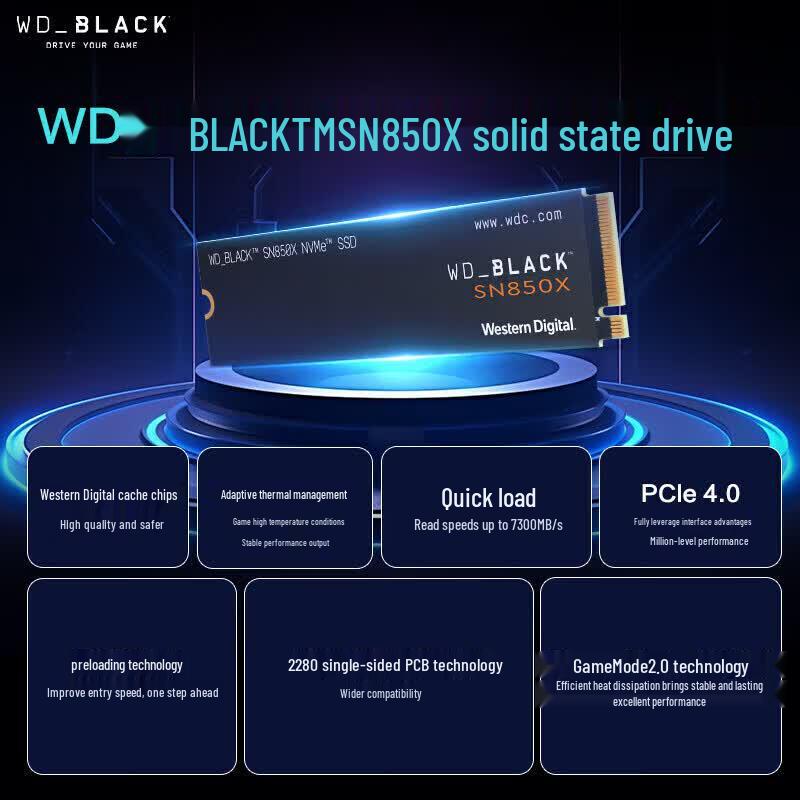 WD Black SN850X NVMe PCIe 4.0 Gaming SSD