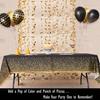 2 Pack Premium Black and Gold Plastic Tablecloths – Thick, Durable, Reble Table Covers (54 x 108 in) – Disposable Party Tablecloths for Birthday,