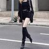 Skinny Versatile Folded Tall Boots Women's Autumn and Winter Thin Heel Skinny Pile Boots High Heel But Knee Boots