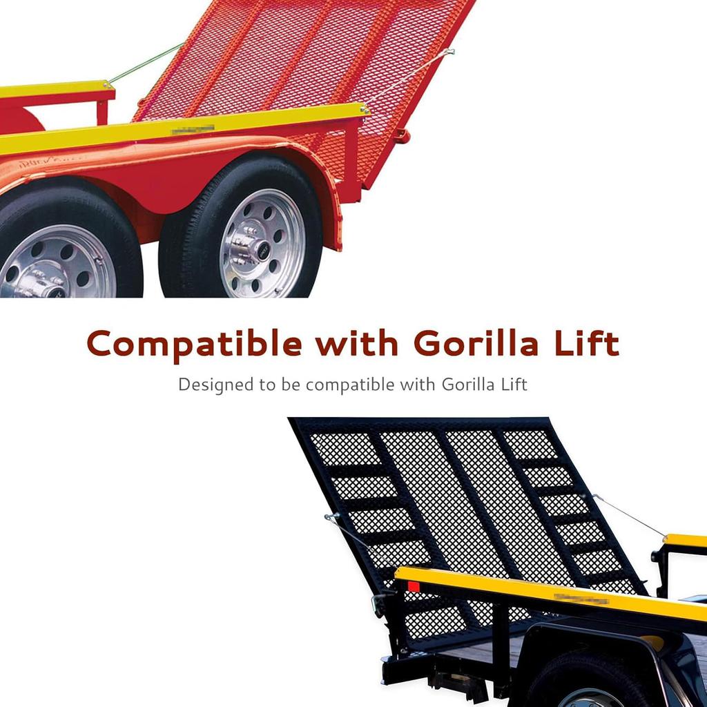 2Pcs Lift Cable Compatible With Gorilla Lift Trailer Gate Assist With EZ Spring Clips, With 4Pcs Aluminum Alloy Rollers P Washers, Fit For Open