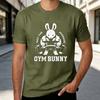 Funny Gym Bunny Graphic T Shirt Unisex Unisex Fitness Workout Tee 100 Cotton with Muscle Rabbit Print Casual Short Sleeve Top