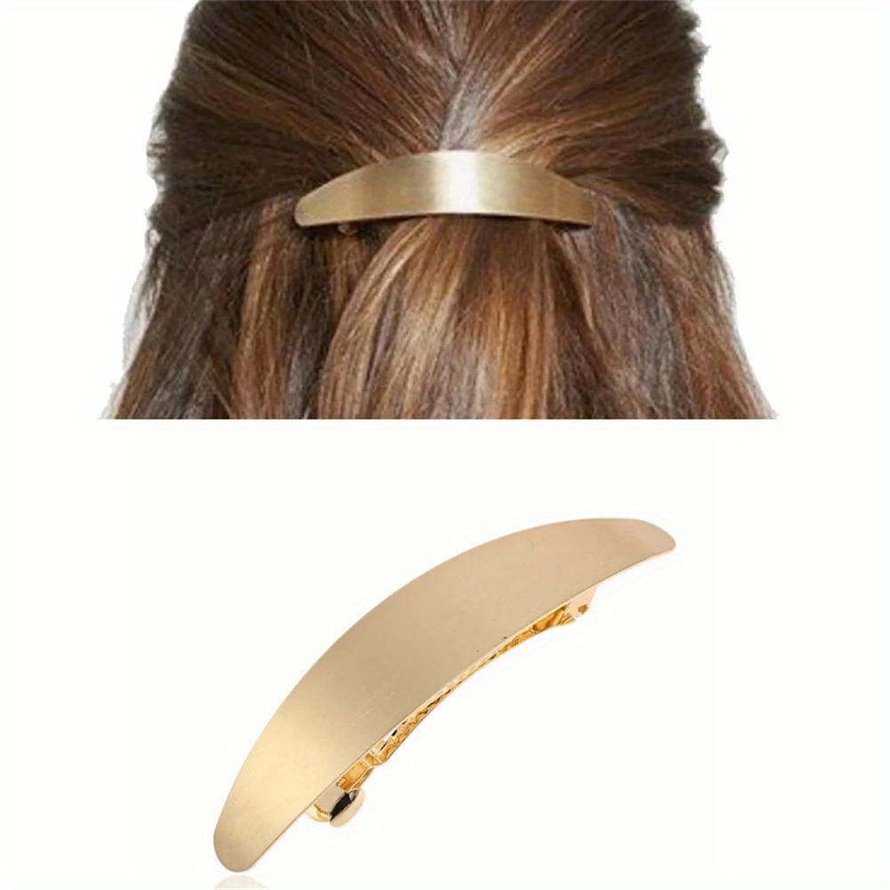 Elegant Mental Strip Hair Barrette For Women Smooth Surface Headwear Vintage Long Hair Clips Hair Styling Accessories
