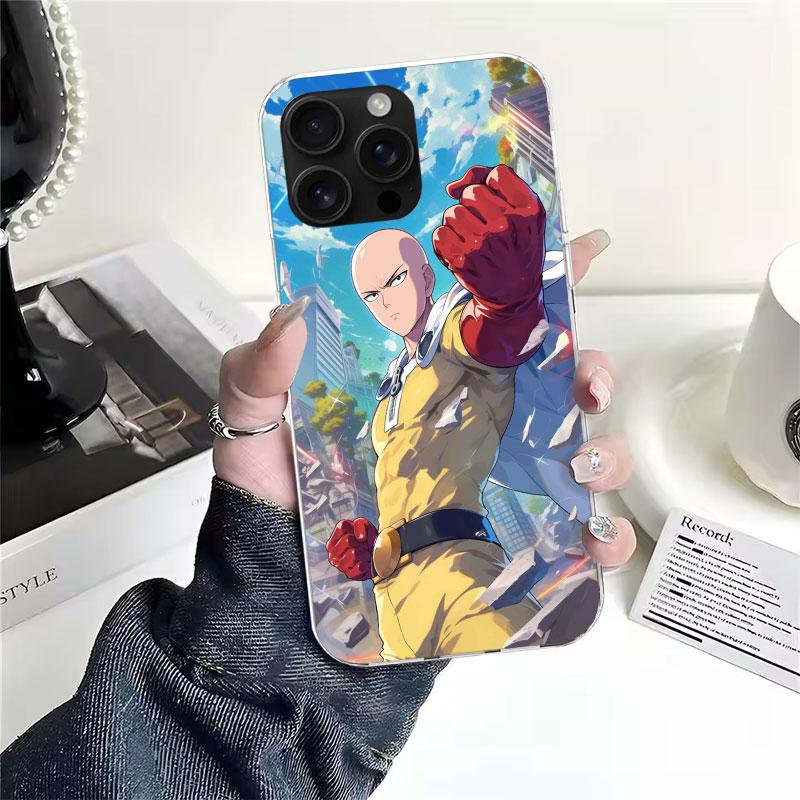 One P-Punch-Man Saitama King Soft Phone Case For IPhone 11 17 Air 16E 16 Pro Max 15 + 14 Plus 13 Mini 12 Apple 7 SE 8 Fundas Coq