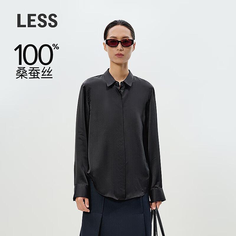 LESS 2025 Spring Mulberry Silk Long-Sleeve Shirt L