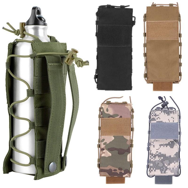 Elastic Water Bottle Bag Multi-functional Military Fan Outdoor Sports Cup Cover Molle Accessories Hanging Waist Pocket