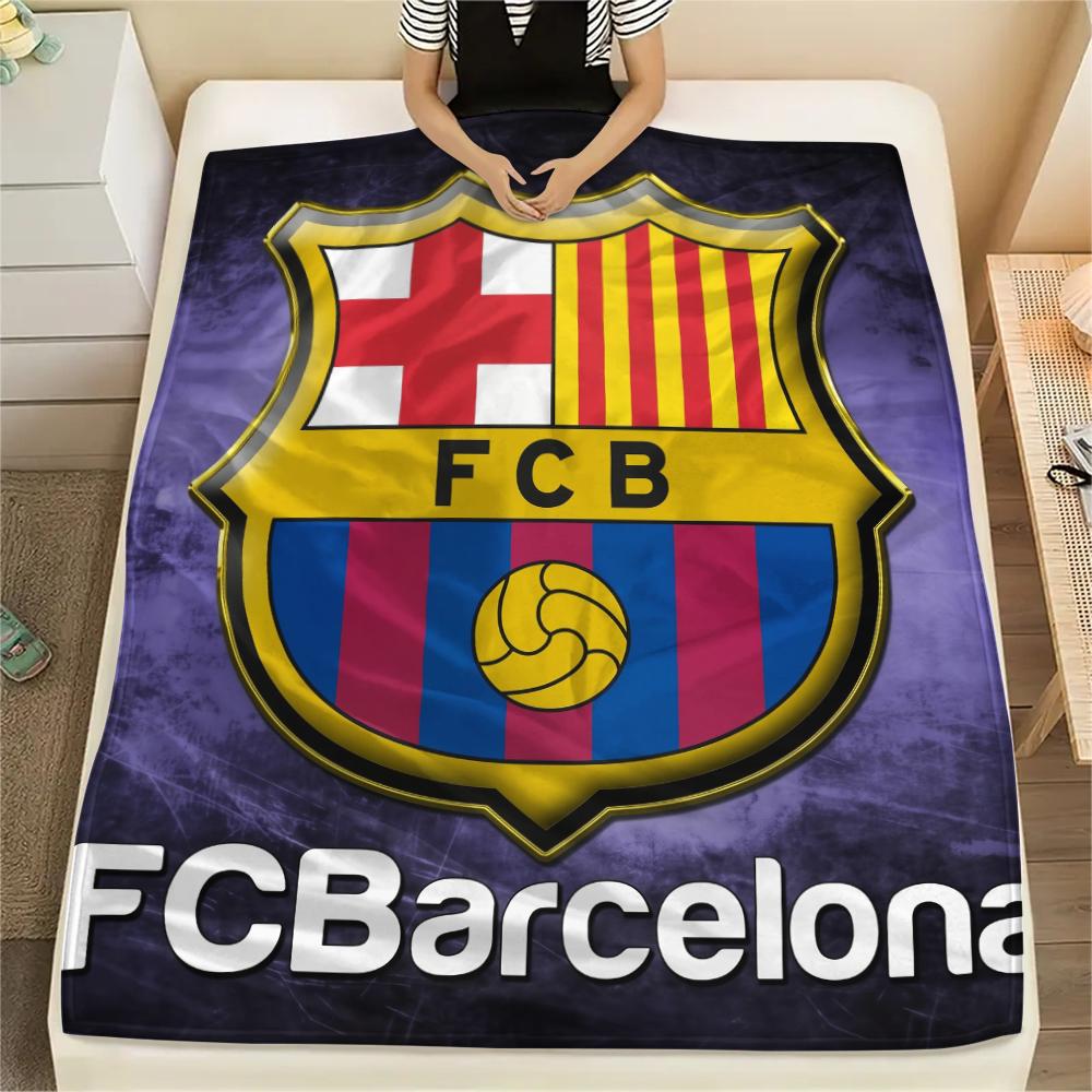 Barcelona team logo,pattern Flannel Blanket, High quality Comfortable for All Seasons, Home Decor, Warmth and Comfort, Perfect for Gifts.