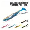 T-Tail Multi-Section Pack Lead Fish Soft Lure Double Three Hook Lure Double Hook with Rotating Sequins 35g Long Throw
