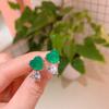 Jewelry Wind Simulation Emerald, Heart-Shaped Set Stud Earrings Main Stone 10 * 10 Pendant 20 * 20
