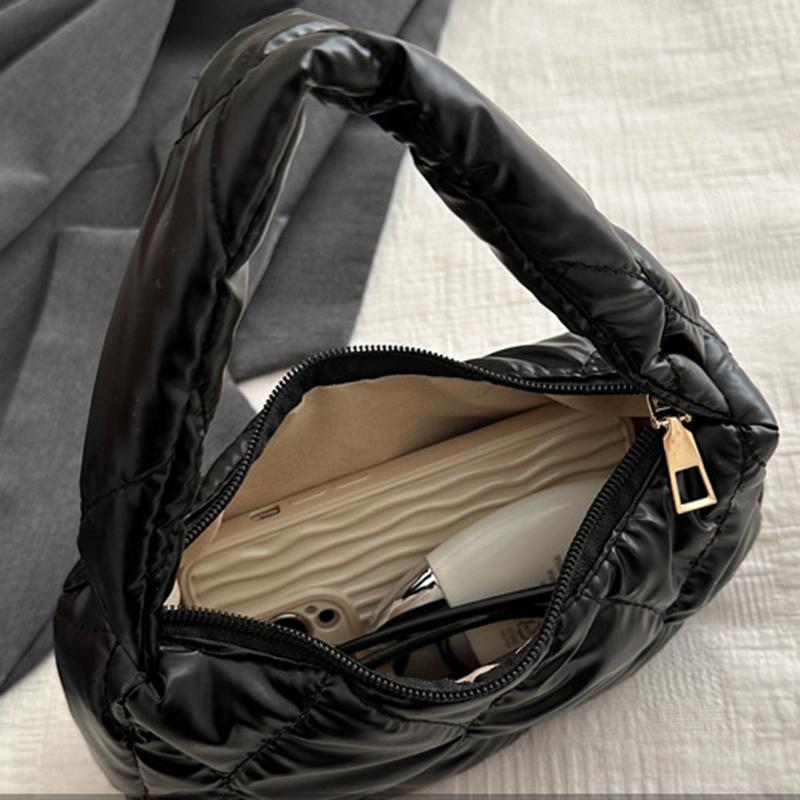 Winter Ladies Tote Purse and Handbags Large-capacity Cotton Padded Top-handle Bags Rhombus Quilted Shoulder Hobo Bag CLE