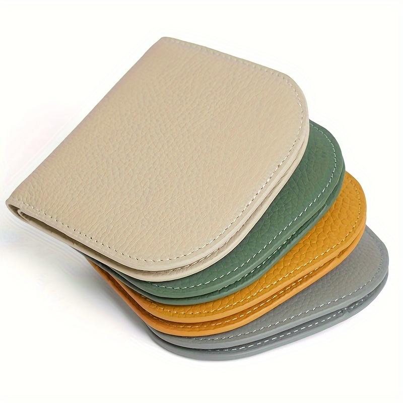 Women'S Genuine Leather Wallet, Slim Half-Round Design, Double-Fold Card Holder with Zipper for Coins, a Perfect Gift.