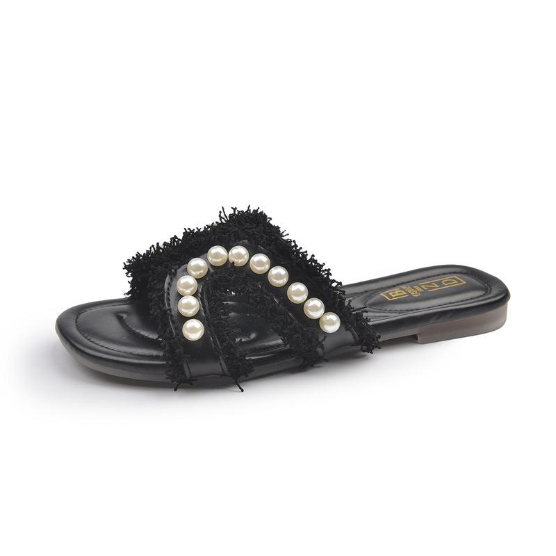 Premium non-slip thick-soled one-word slippers for women s summer wear soft-soled cool slippers 35