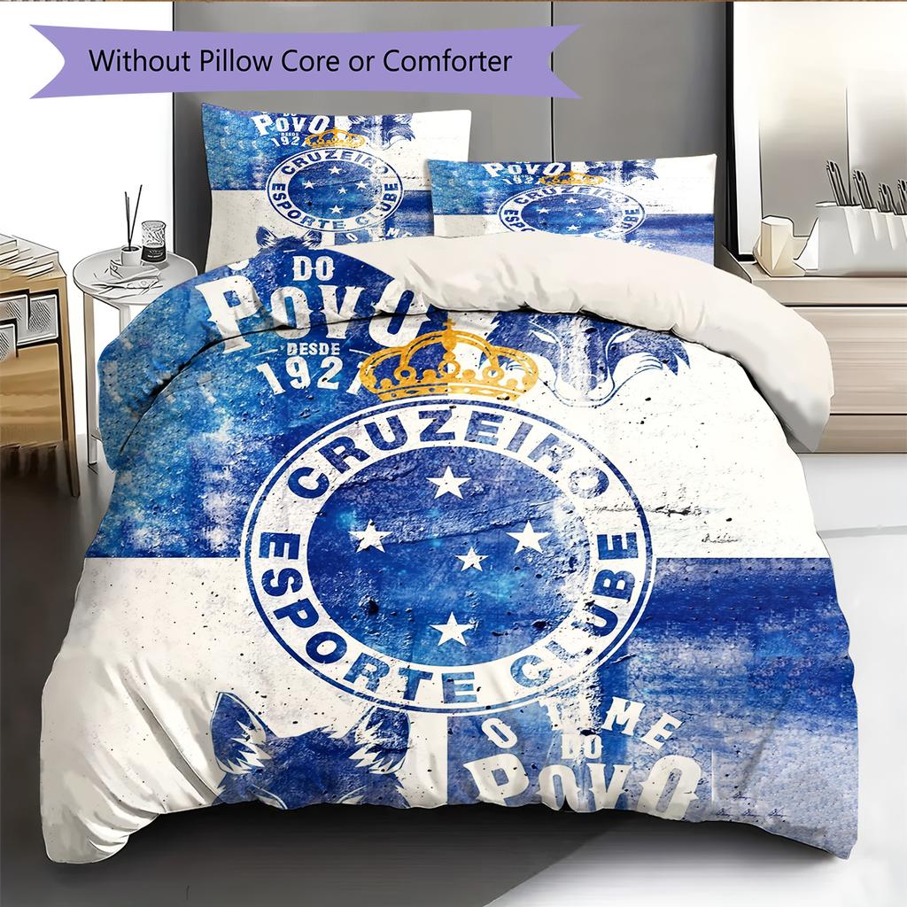 Cruzeiro Esporte Clube Pattern Bedding Home Decoration Birthday Gift (1 * duvet cover + 2 * pillowcase, without core)